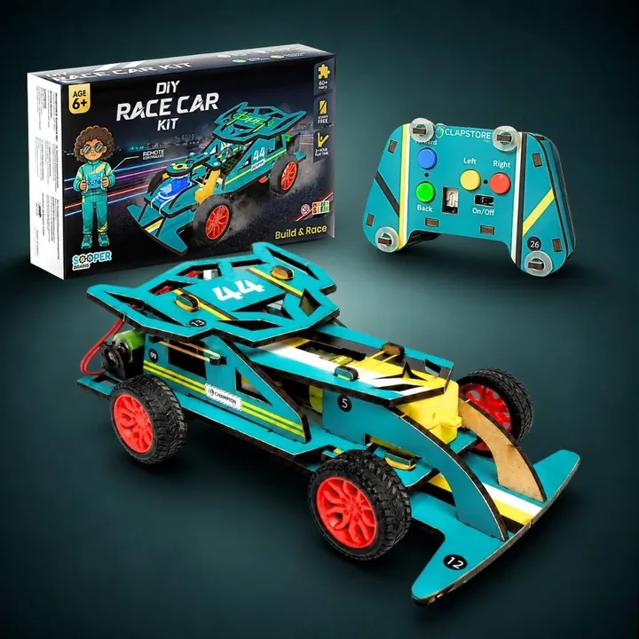 The Bolt Racer kit's printed retail box with the car and remote